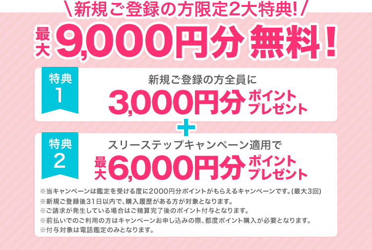初回のお客様限定キャンペーン3000円以上のご購入で3,000ポイントプレゼント
